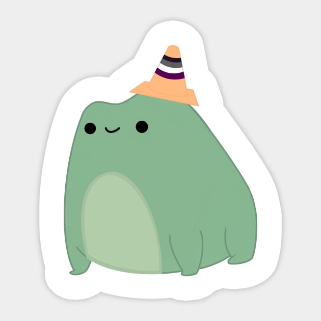 Pride Frog (Asexual) Sticker by i-probably-don't-exist